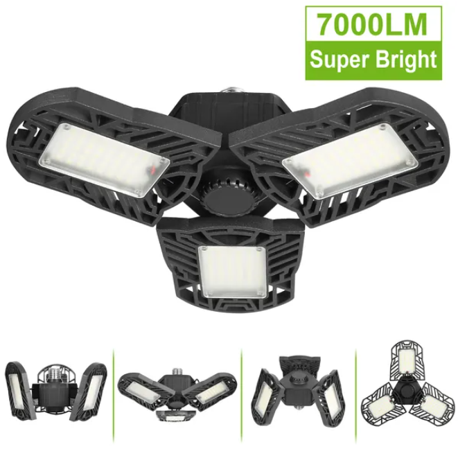 Deformable LED Ceiling Light for Workshops - Mountable, Adjustable Brightness