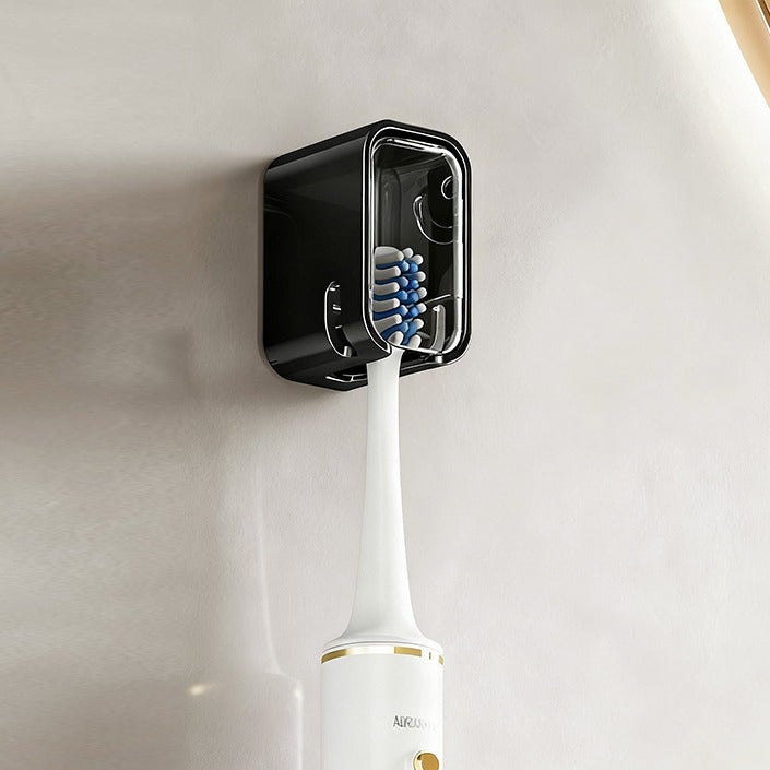 Wall Mounted Toothbrush Holder No Drill Waterproof Dustproof Bathroom Storage