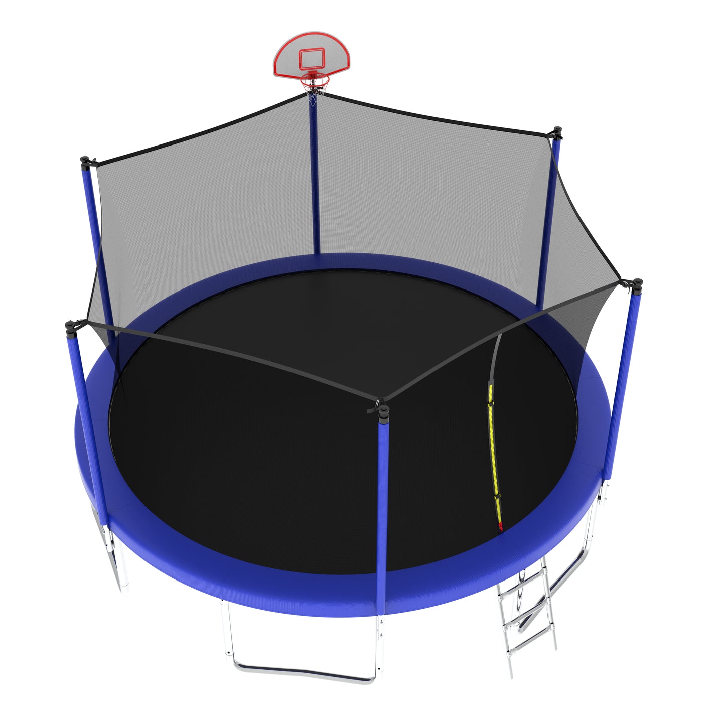 14FT Kids Recreational Trampoline with Safety Enclosure - Blue