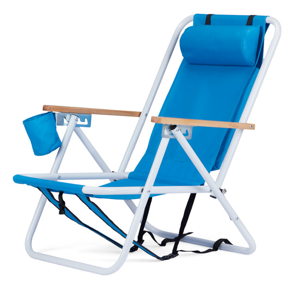 Folding Beach Chair Set of 2 - 4-Position Portable Camping Chairs