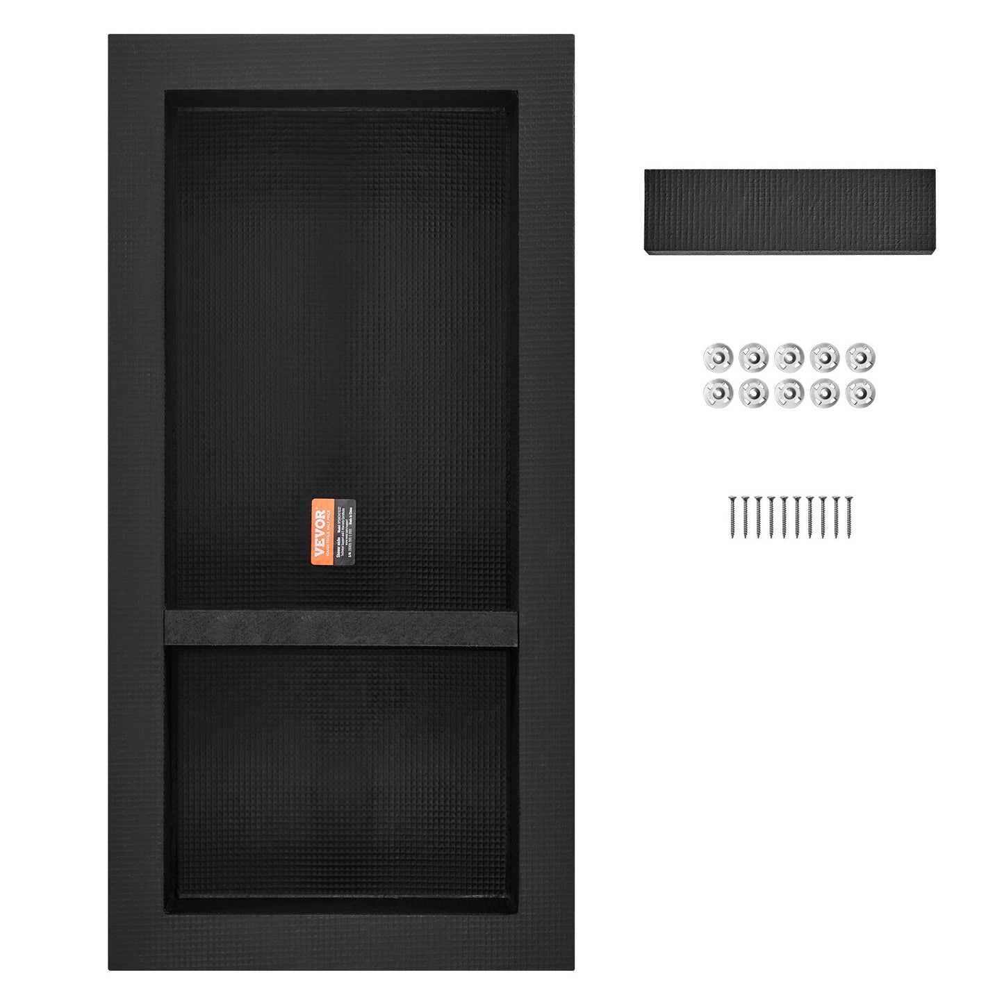 Recessed Shower Niche with Double Shelf Organizer - Black