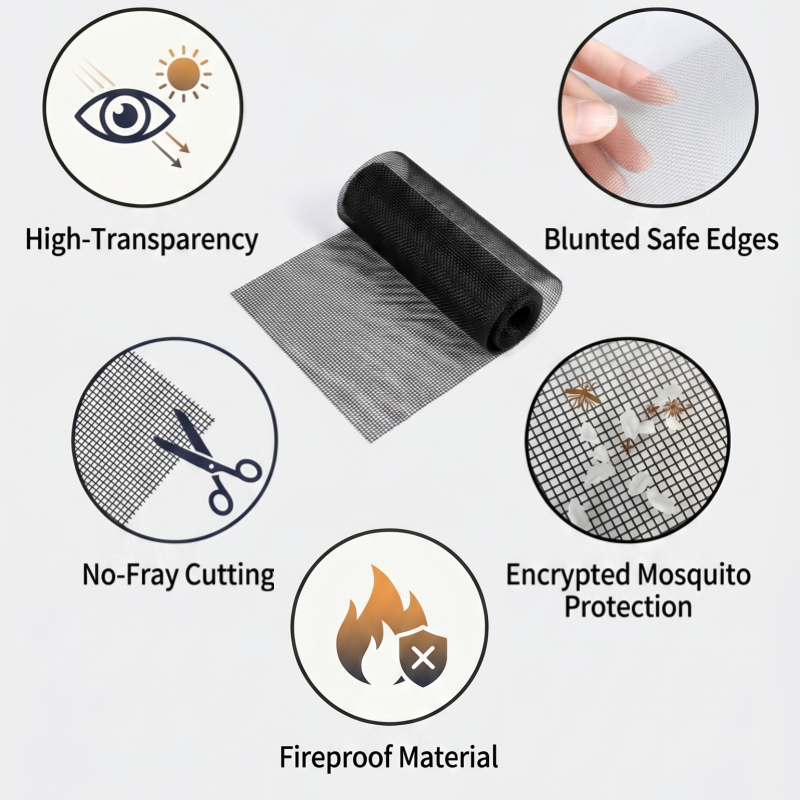 304 Stainless Steel Window Screen Roll - 36in x 48ft, Black