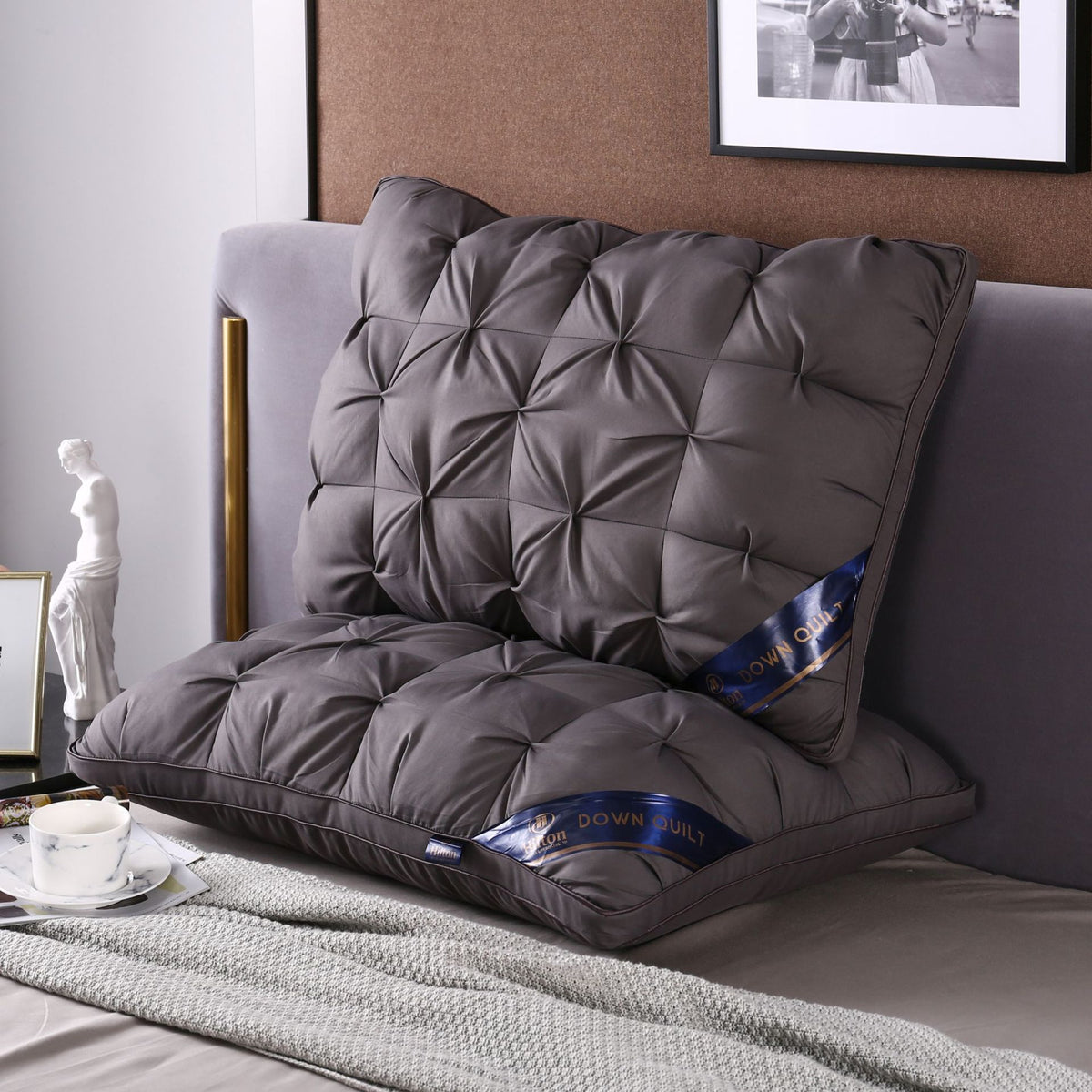 Five-Star Twisted Flower Feather Velvet Pillow Core - Home Decor & Bedding