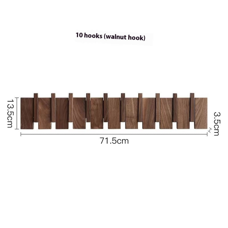 Wooden Wall Clothes Hooks Set - Modern Hallway Hanger with Multiple Hooks