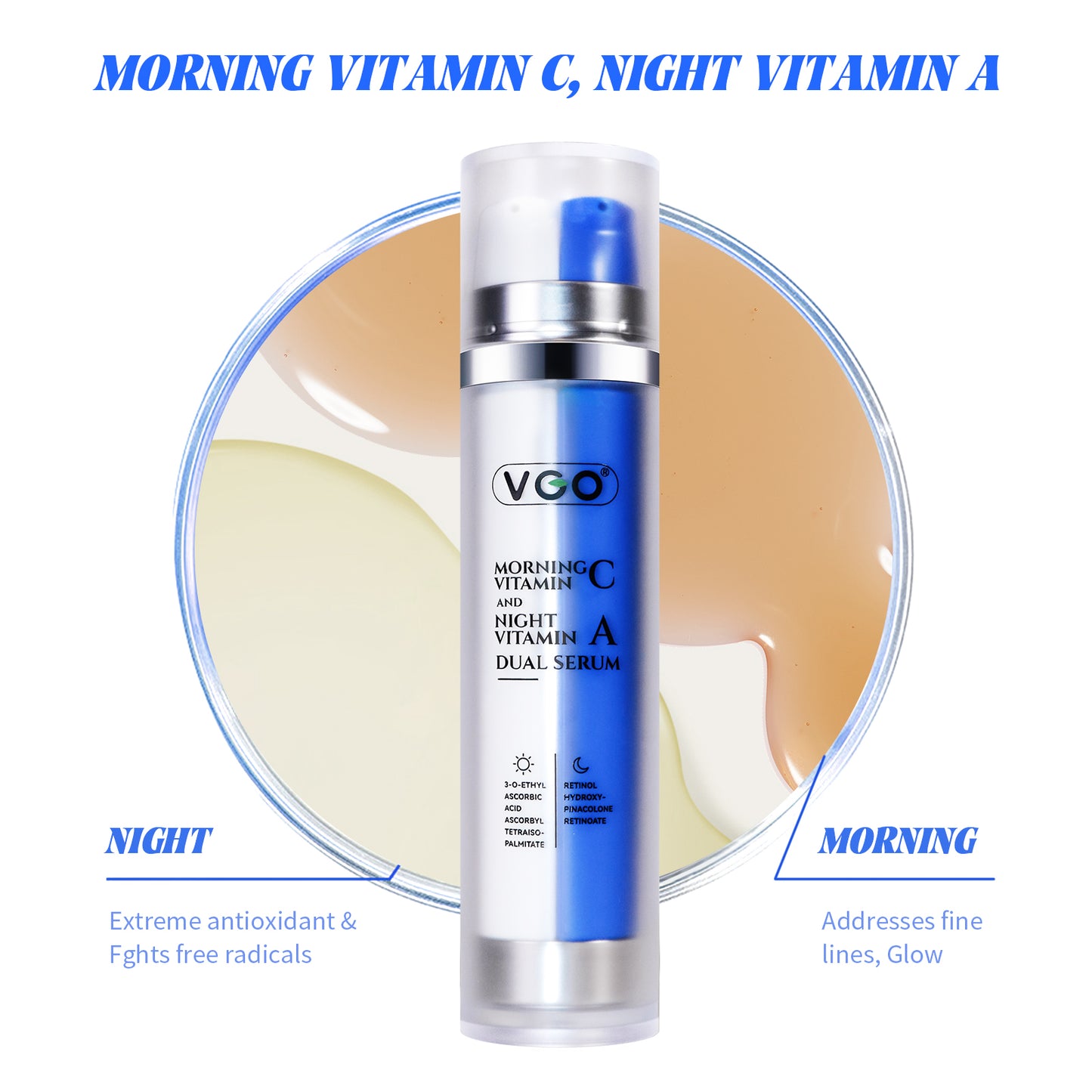 Dual Vitamin C Day and Vitamin A Night Serum Set - 23ml + 23ml