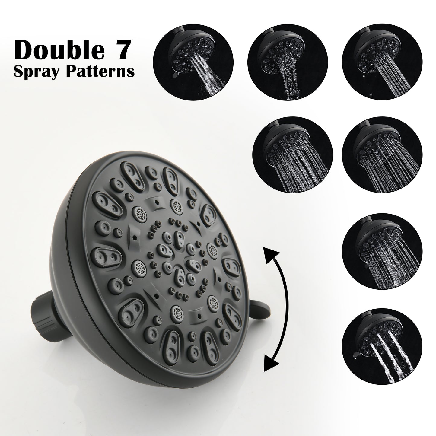Dual Shower System with Handheld 7-Spray - Matte Black