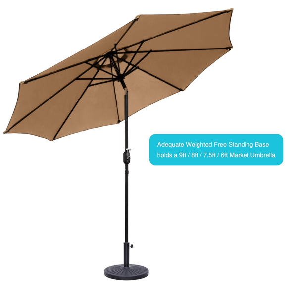 26.5 Lb Outdoor Patio Umbrella Base Black - Heavy Duty Garden Stand for Yard Poolside