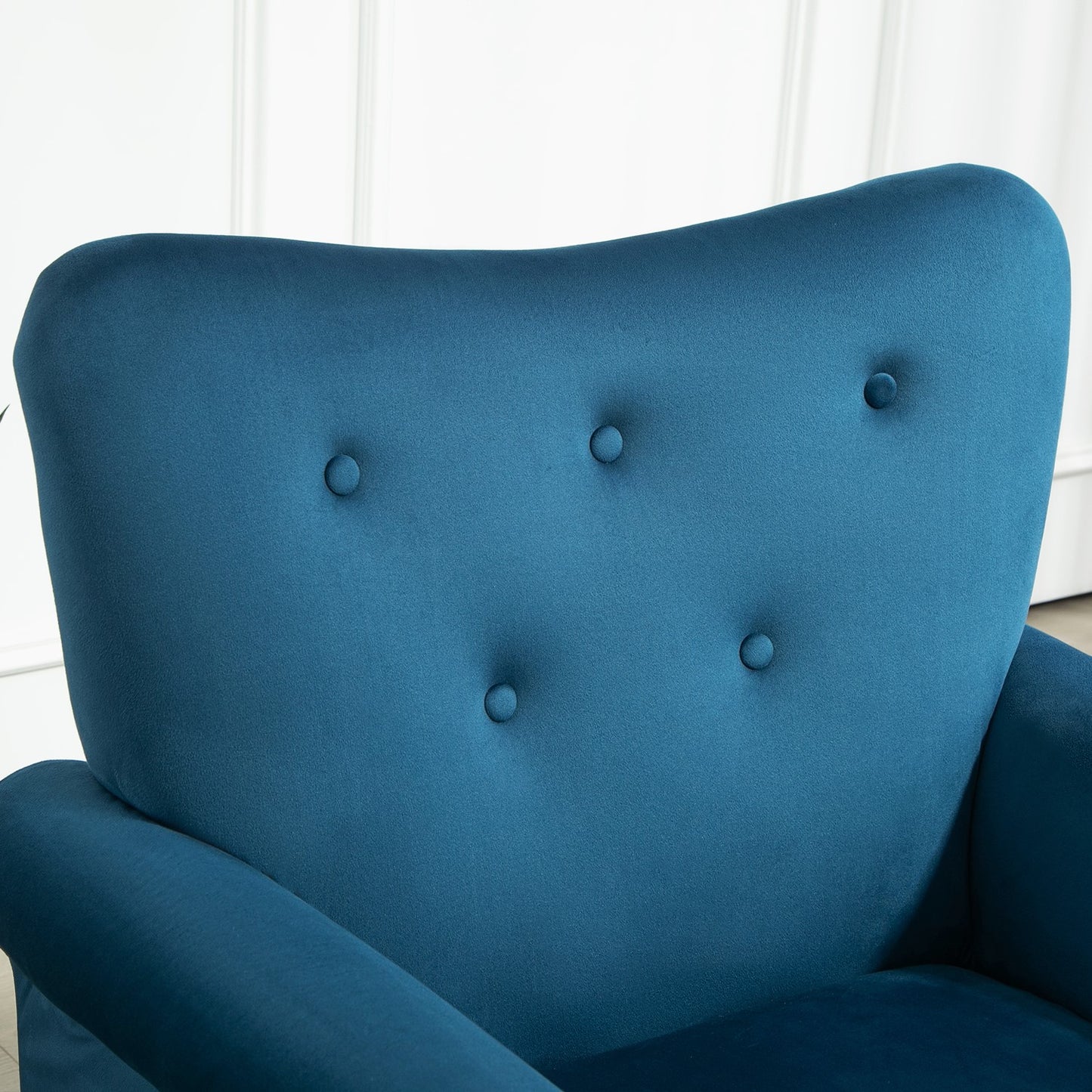 Mid-Century Modern Wingback Accent Chair, Upholstered Fabric Armchair