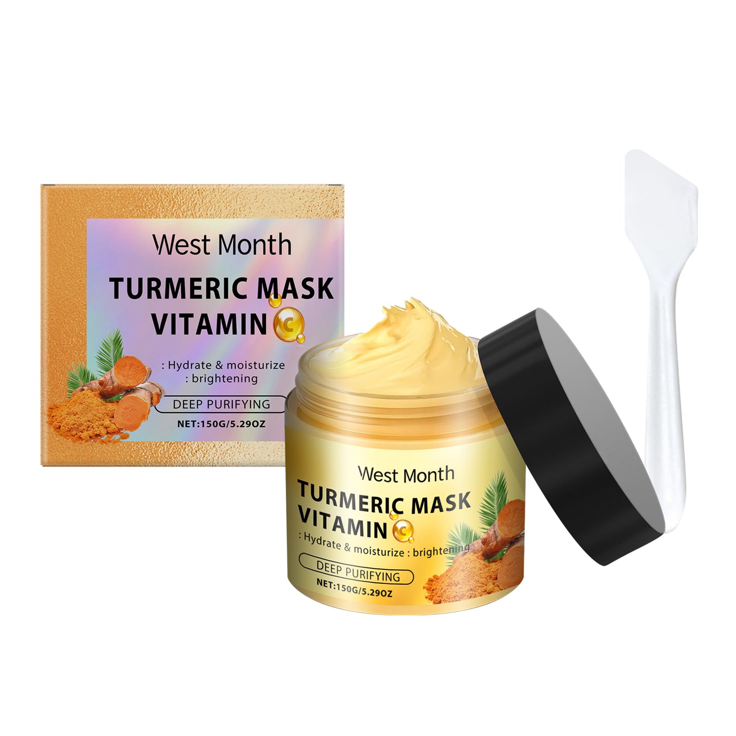 Vitamin C Turmeric Mud Mask - Deep Pore Cleansing & Brightening Facial Care