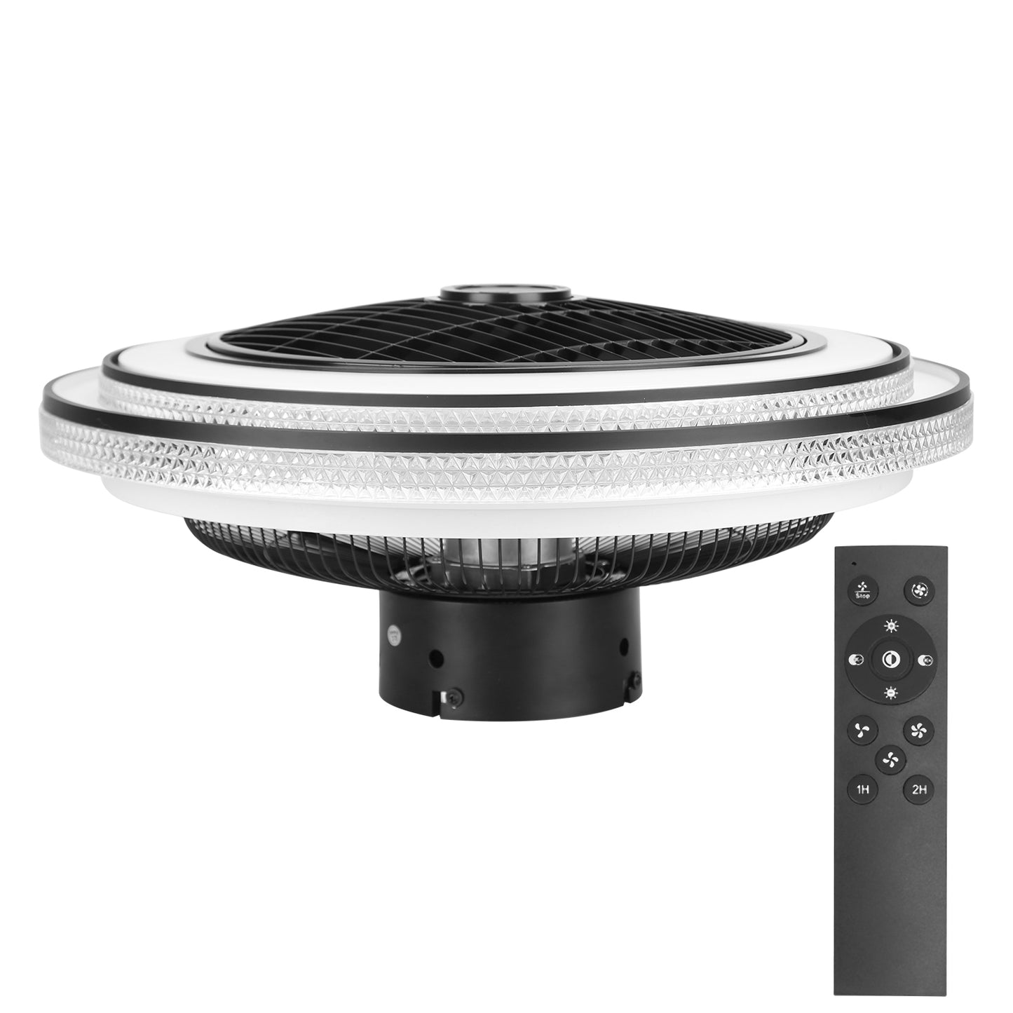 20.5in Ceiling Fan with Light Remote Control & APP, 3-Speed LED Pendant Fan - Black