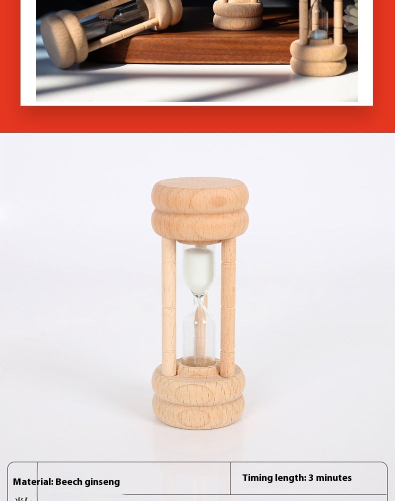 Wooden 30-Minute Hourglass Timer - Beech Style Decorative Kitchen & Home Accent