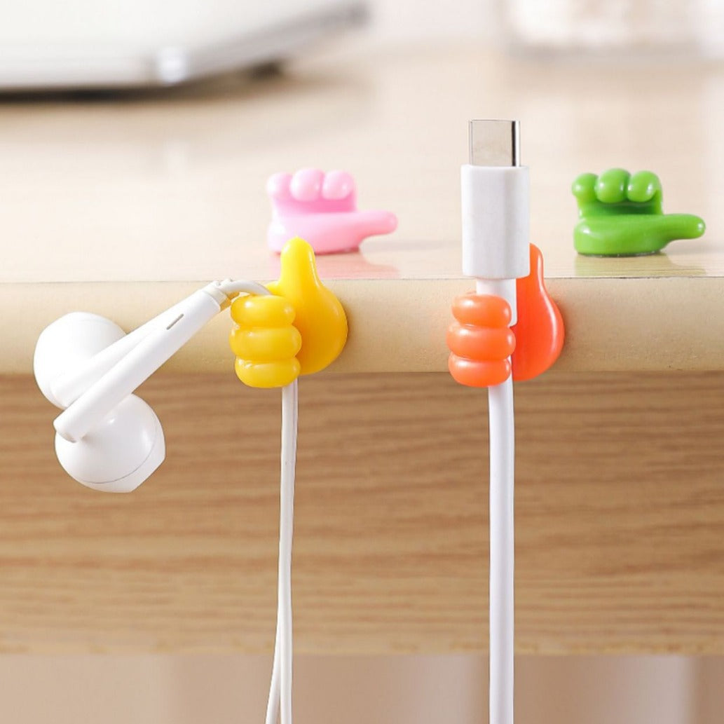 Cute Plastic Thumb Hook Organizer for Cable and Cord Management