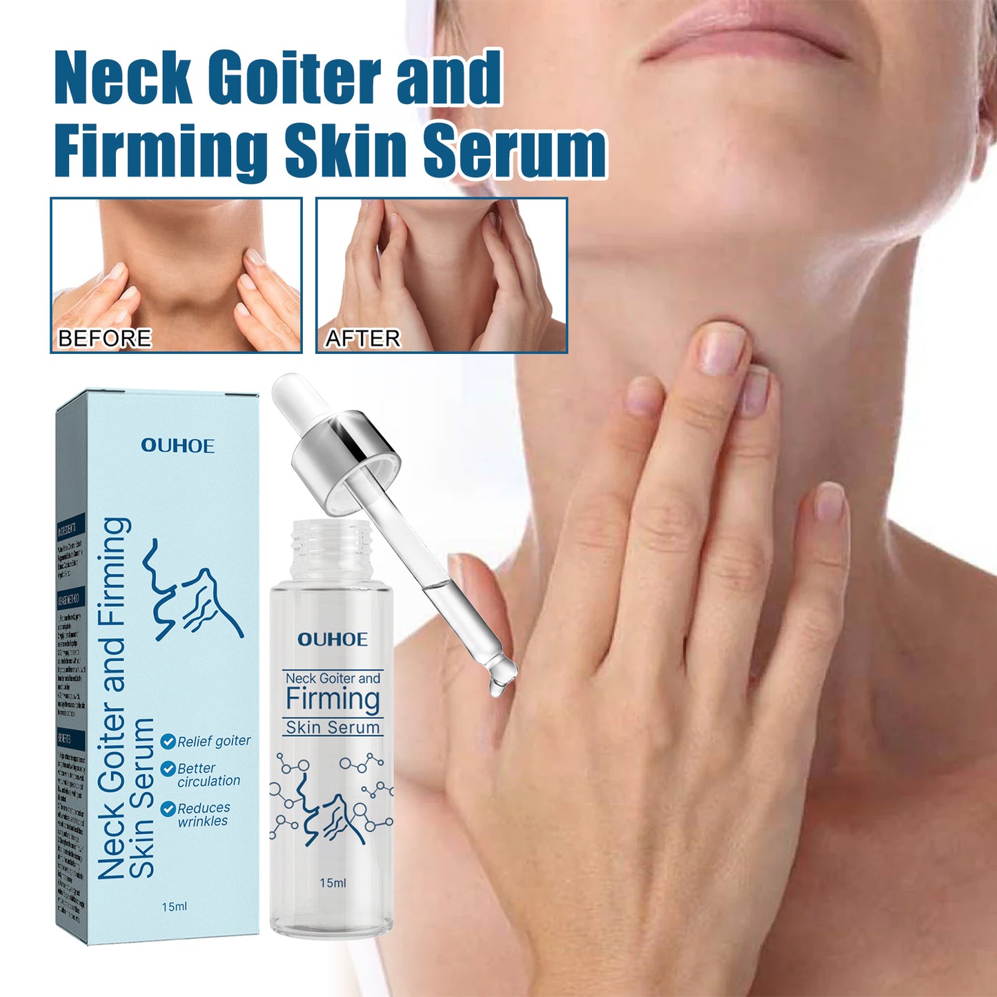 Neck Firming Essence - Moisturizing & Brightening Serum for Fine Lines