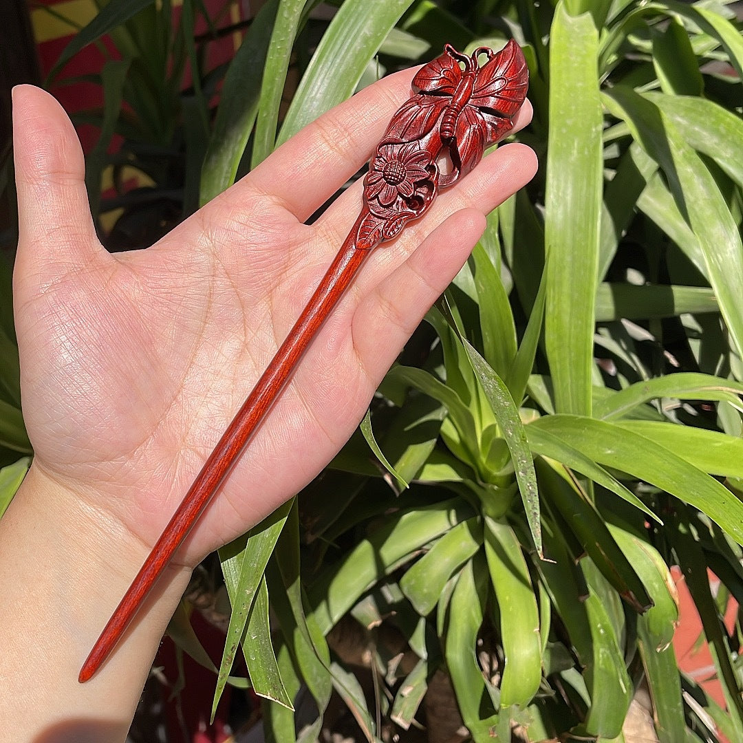 Ebony Antique Carved Hairpin