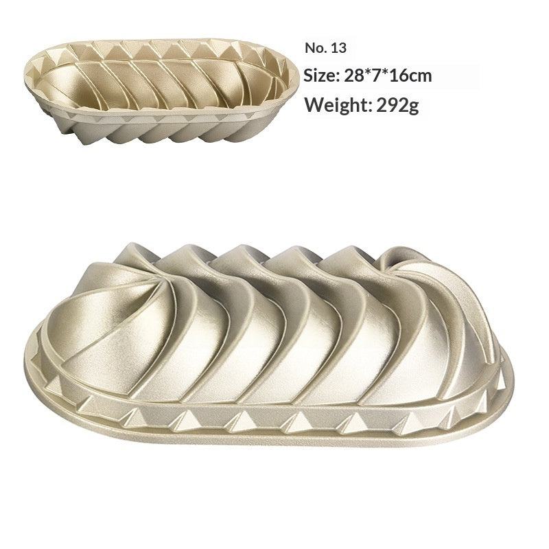Cast Aluminum Hollow Cake Mold for Baking - Multi-Color Variants