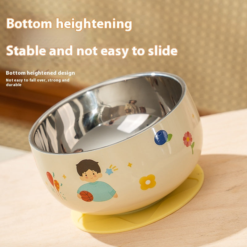Children's Cartoon Stainless Steel Rice Bowl - Kids Dinnerware