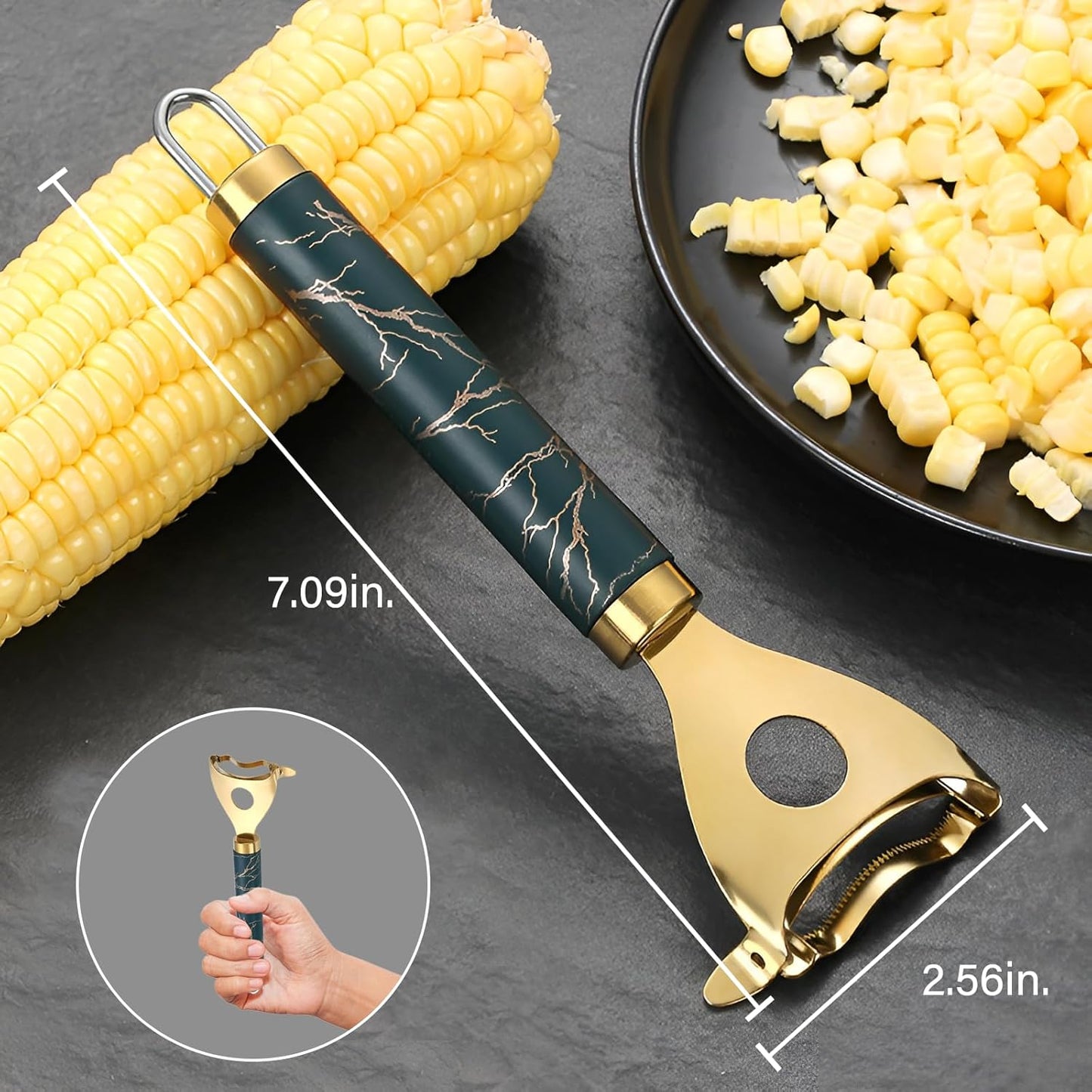 2-Pack Stainless Steel Corn Peeler Tool - Ergonomic & Efficient