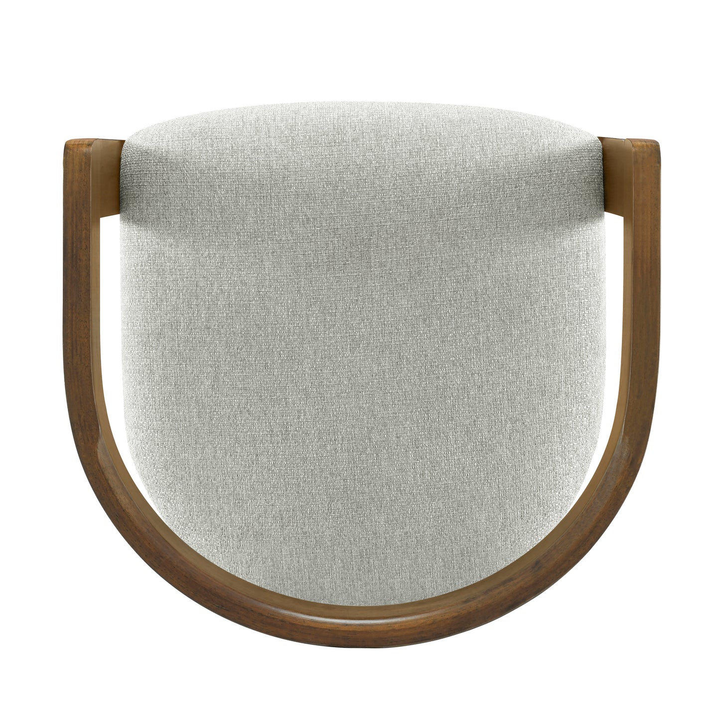 Set of 2 Modern Barrel Dining Chairs - Upholstered Rubber Wood Frame