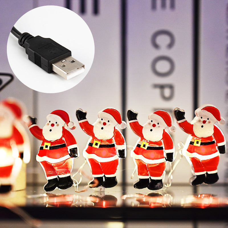 Christmas Santa Claus String Lights - Decorative Holiday LED Lighting