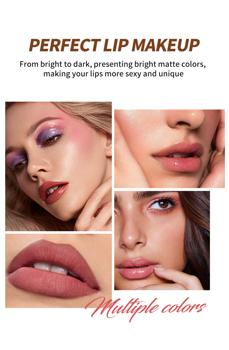 6-Piece Velvet Matte Liquid Lipstick Set - Long-Lasting Waterproof Lip Color