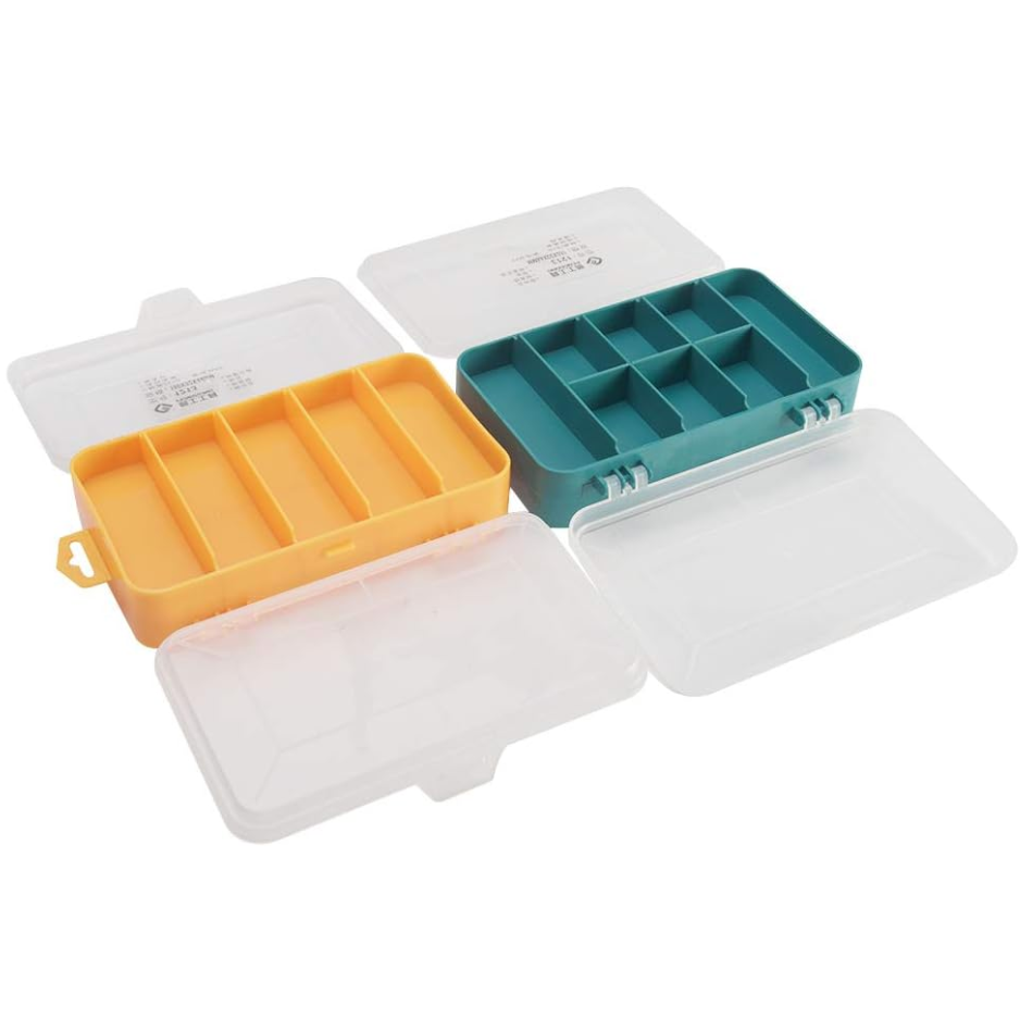 Double-Sided Screw Organizer Box - 13 Grid Hardware Storage Case - Yellow