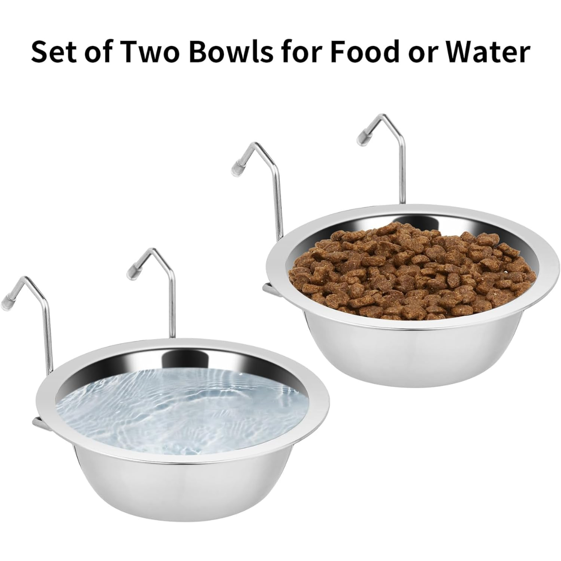 Stainless Steel Hanging Kennel Water Bowl for Small Dogs & Pets