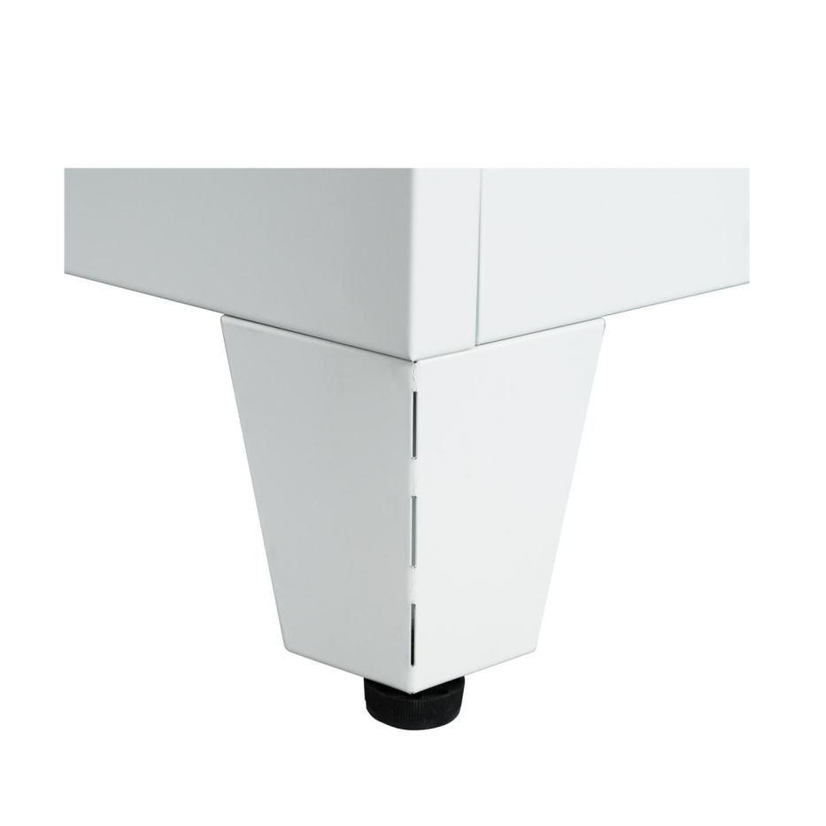 71-Inch Tall Metal Wardrobe Cabinet with 2 Drawers - White