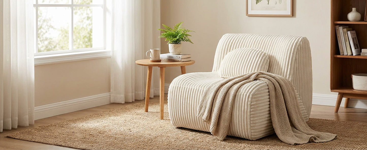 Lounge Sofa Beige 102x91x75cm Soft Comfortable Plush Sponge Chair For