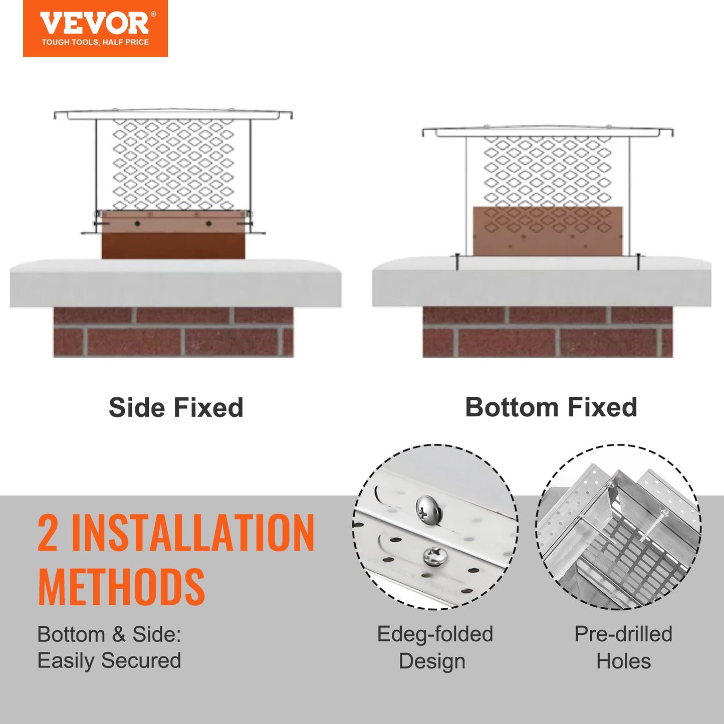 17x17 Inch Stainless Steel Chimney Cap - Rust-Resistant Fireplace Cover with Easy Installation