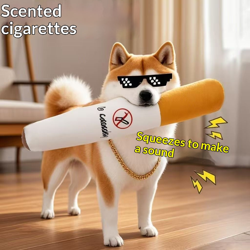 Plush Pet Toy Cigarette-Shaped Sounding Boredom Buster for Cats Dogs