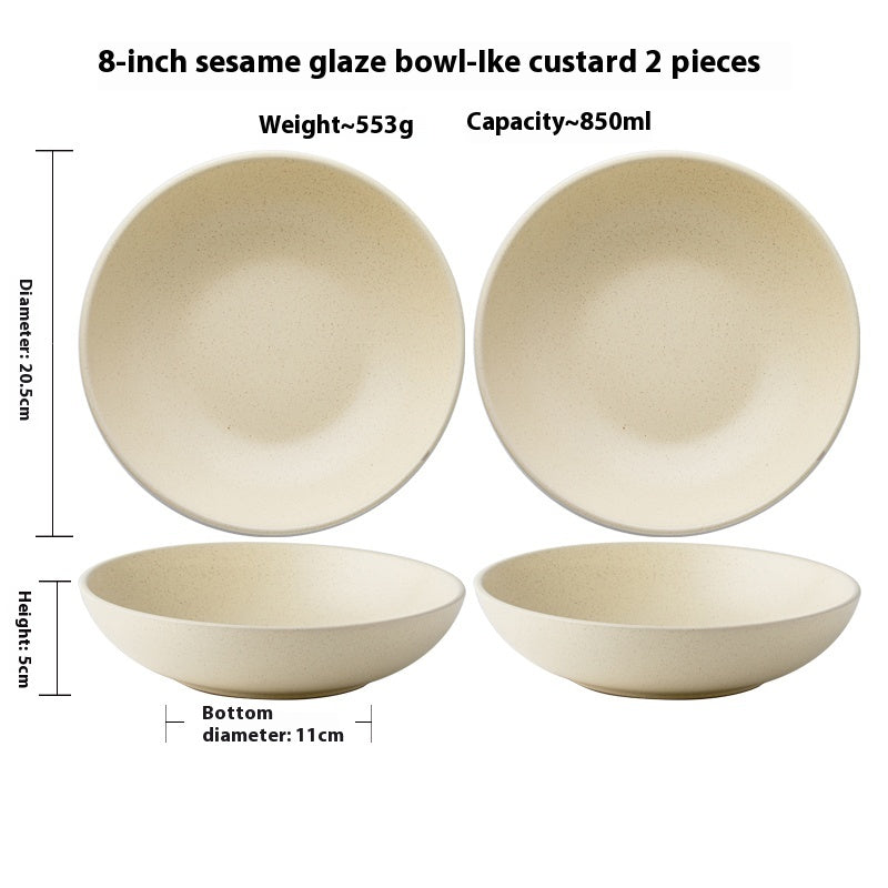 Solid Color Nordic Style Ceramic Plate – 8.5 Inch Dinnerware Set, Kitchen & Dining