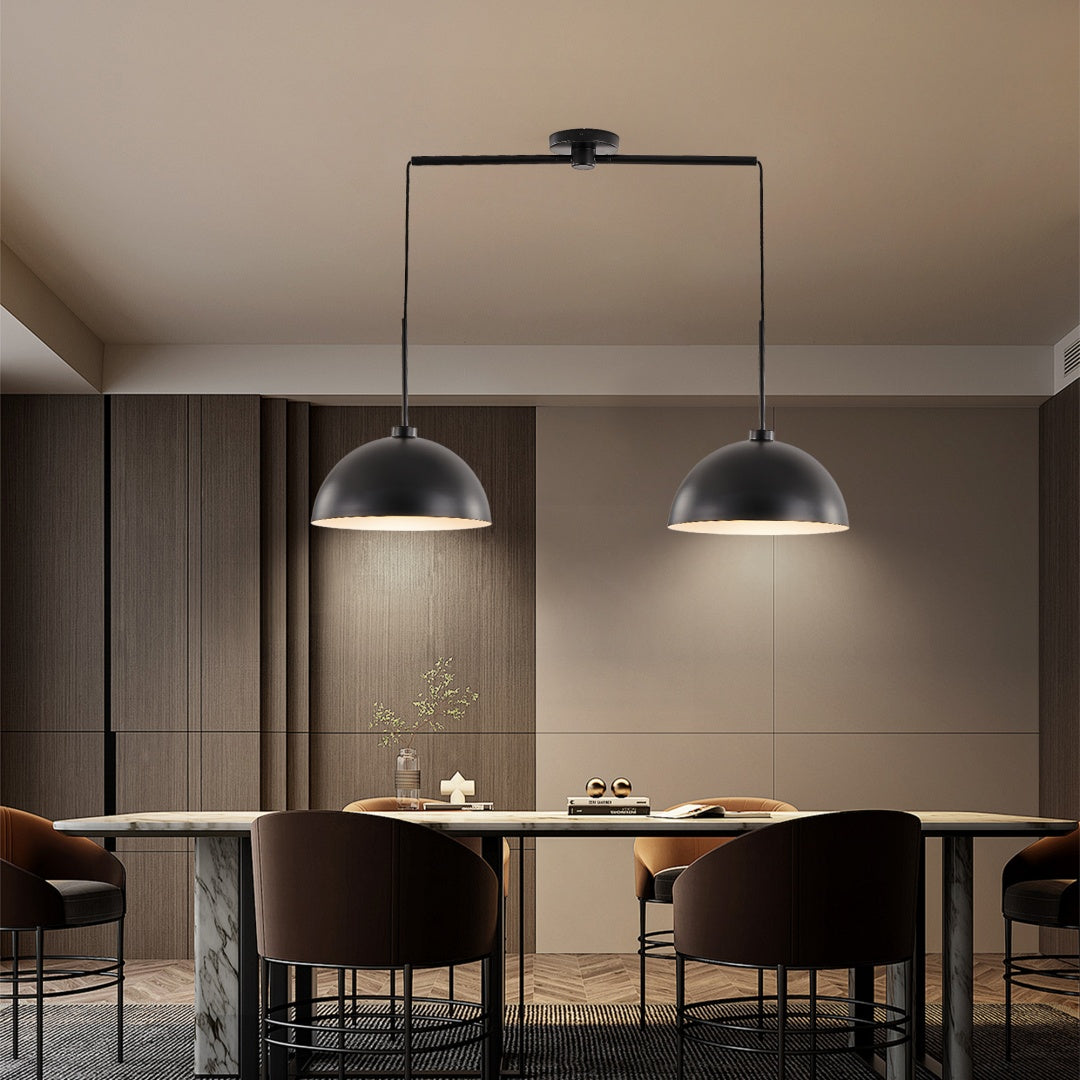 Industrial Modern Double Pendant Light - Adjustable Black Ceiling Lamp