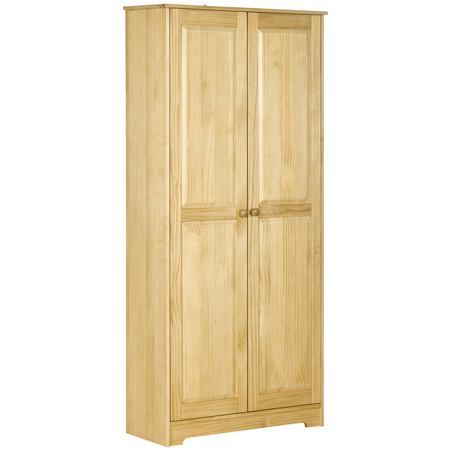 67" Pinewood Kitchen Pantry Storage Cabinet with Adjustable Shelves
