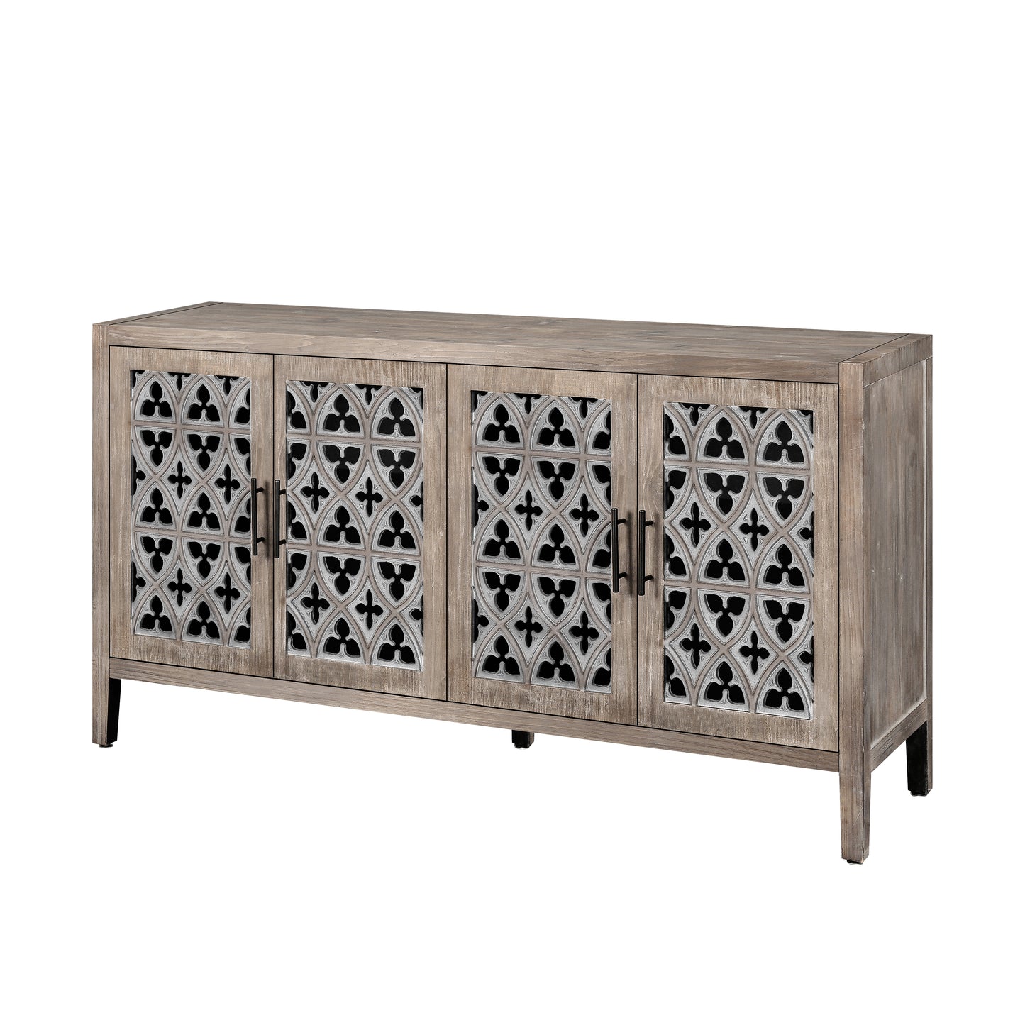 Antique Four Door Cabinet - American Country Style, Brown