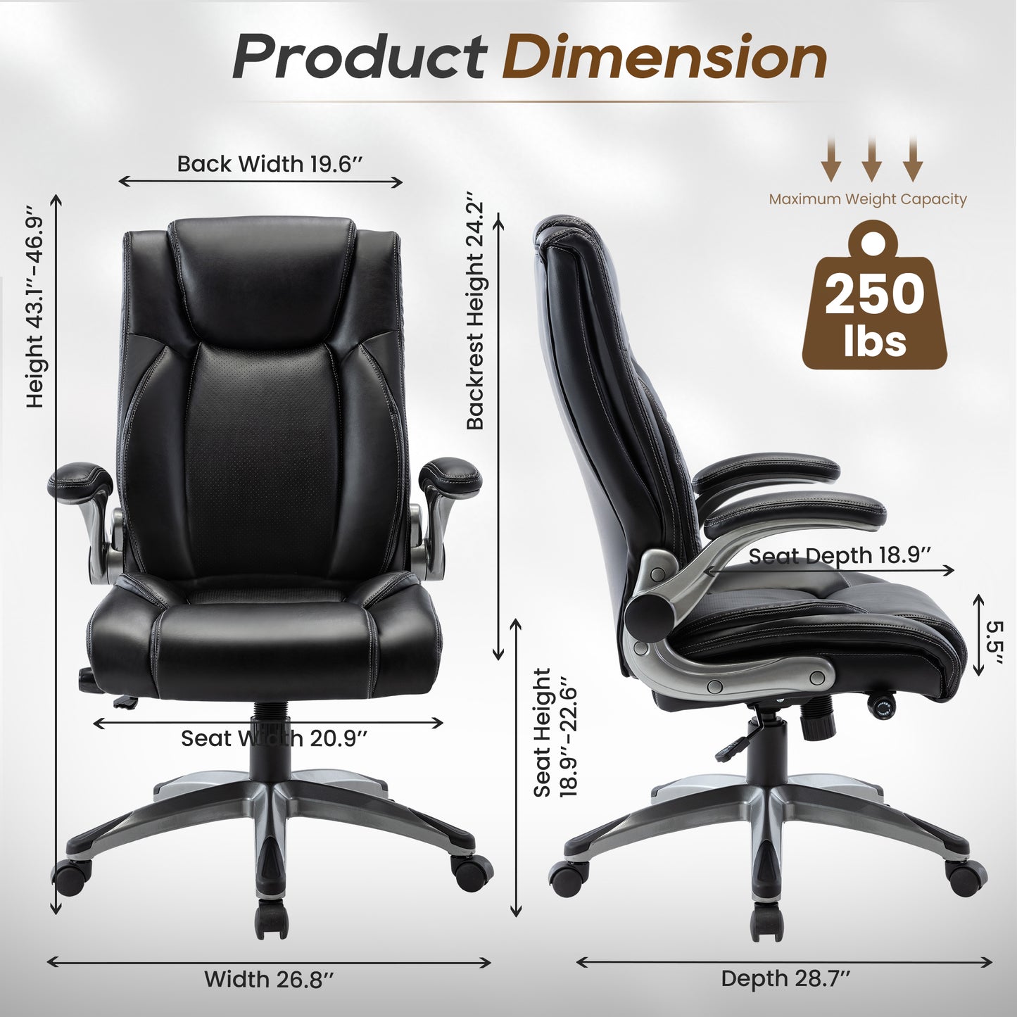 Ergonomic Leather Office Chair with Adjustable Height & Tilt
