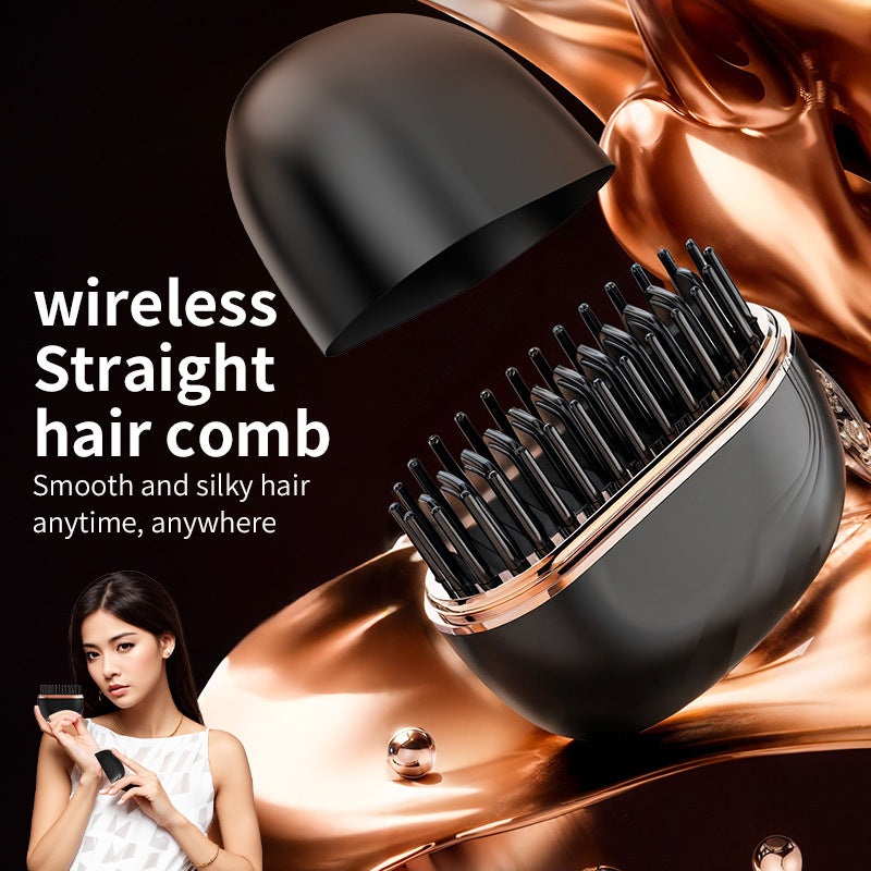 Wireless Hair Straightening Comb - Portable Dual-Use Styling Tool with Rapid Heat