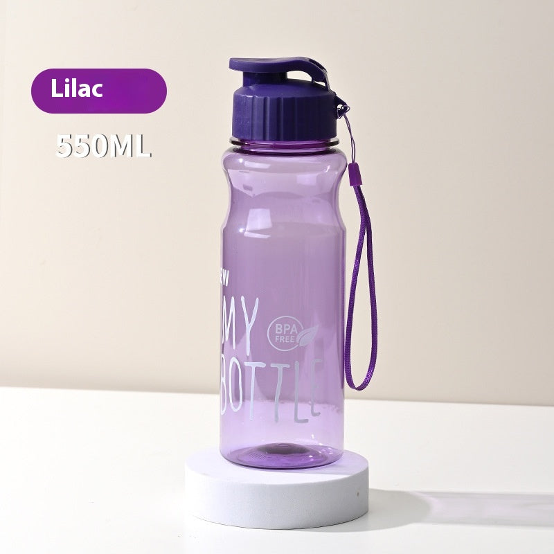 Portable Water Bottle 550ml with Lanyard Outdoor Sports Drinkware