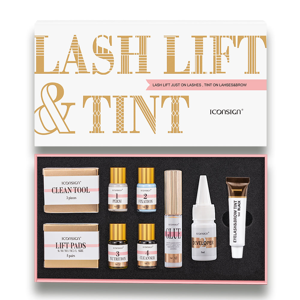 Lash Lift and Eyebrow Tint Kit - Professional Eyelash Perming & Dyeing Set