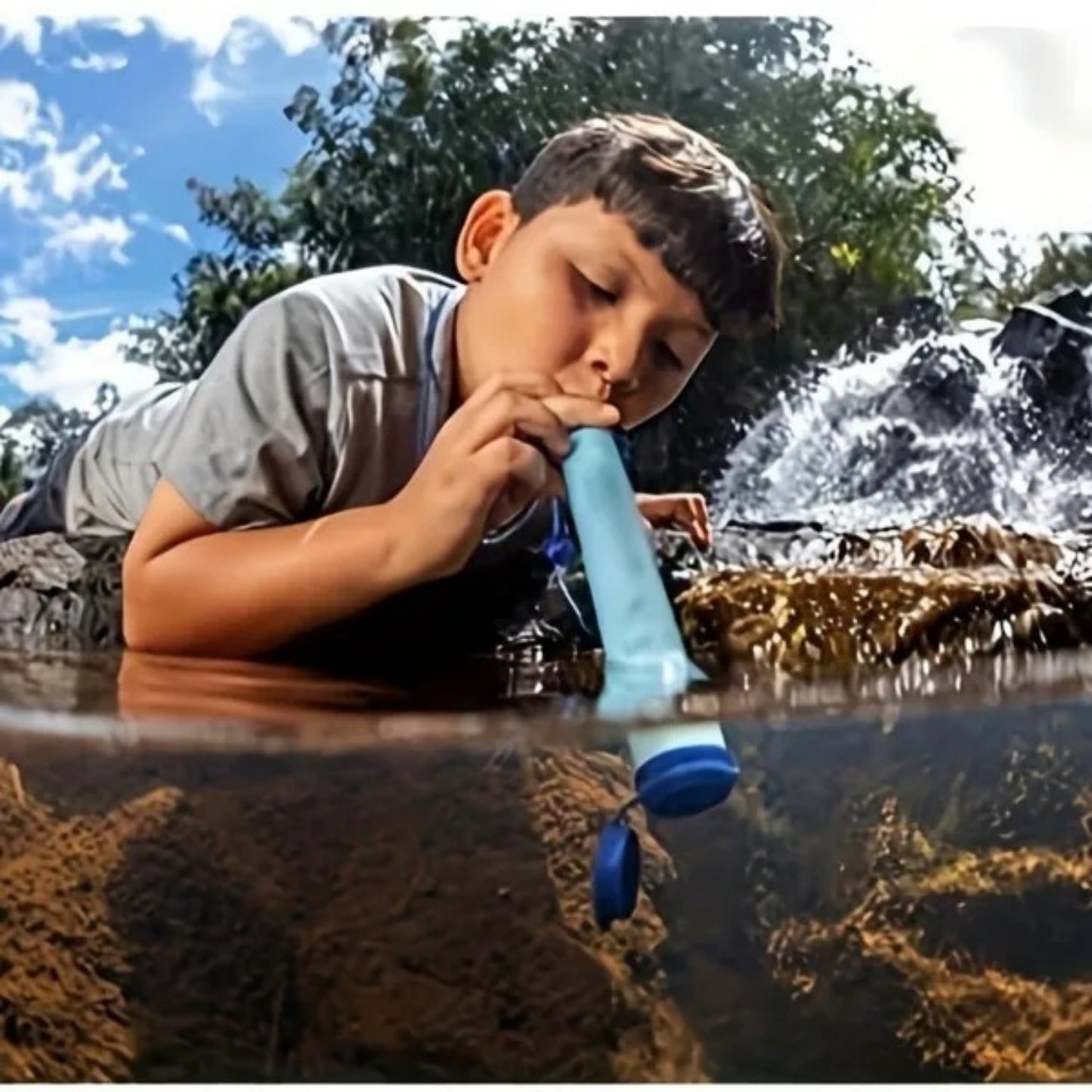 Portable Personal Water Filter for Hiking, Camping & Travel