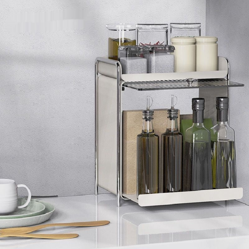 Countertop Cup Storage Cabinet - Modern Stainless Steel Kitchen Organizer