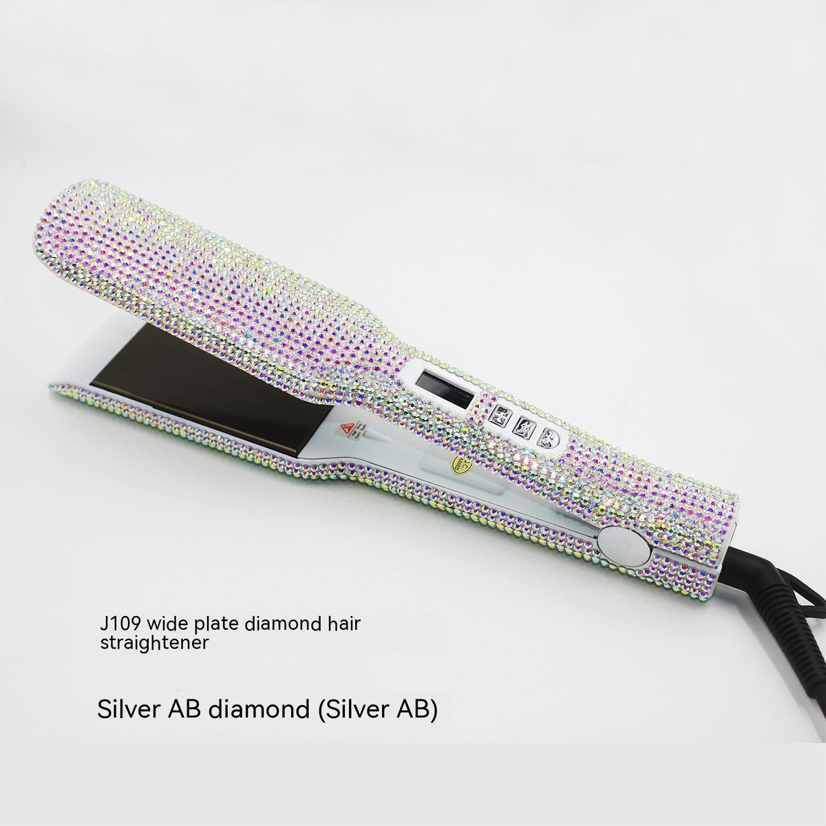 High Temperature Titanium Hair Straightener with Rhinestone Inlay - Multiple Colors & Power Options