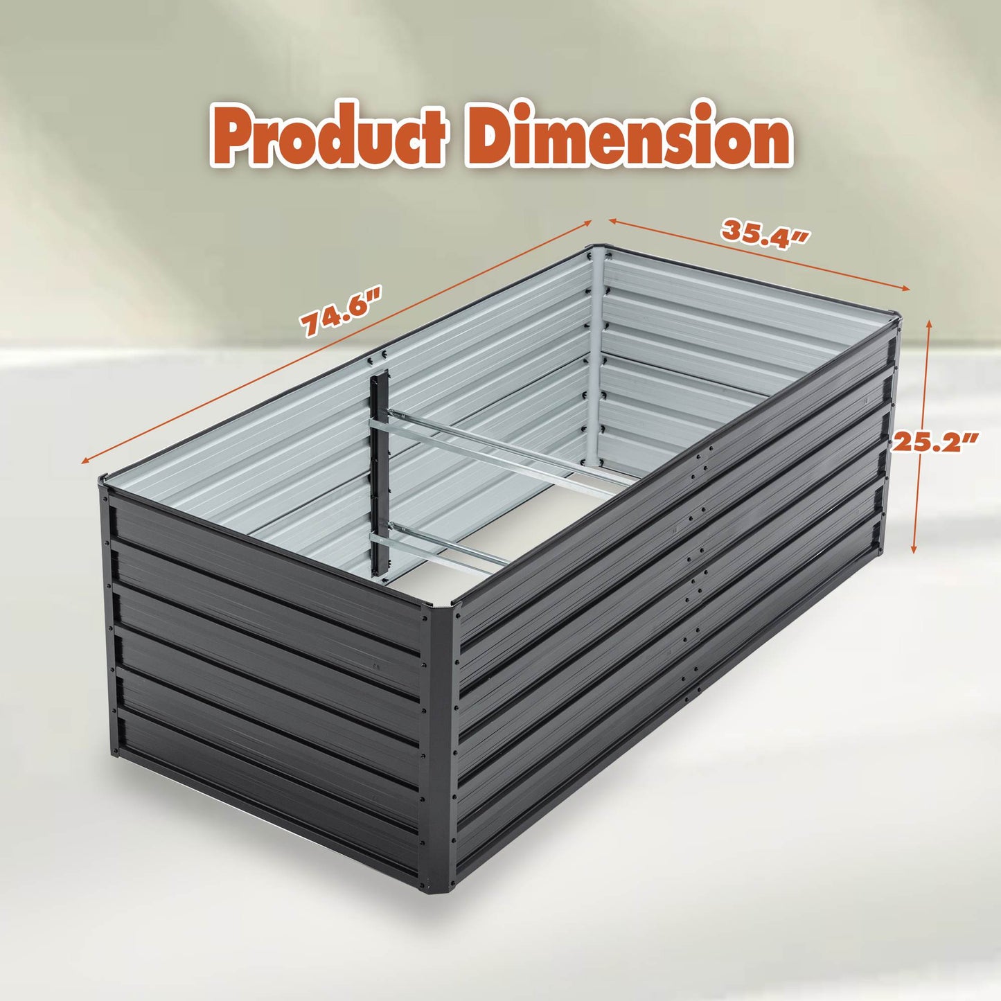 Galvanized Raised Garden Bed Kit for Vegetables Herbs and Fruits - Outdoor Planter