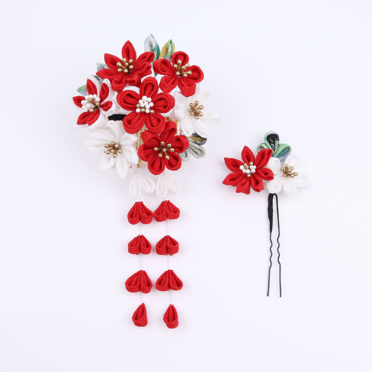 Floral Hair Comb Set - Japanese Style