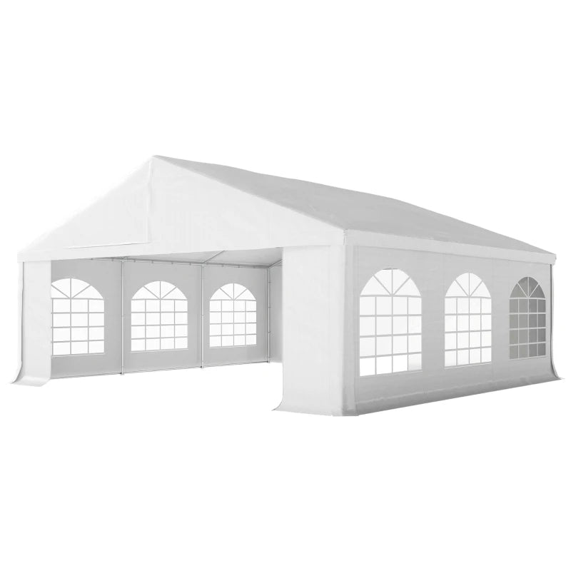 Heavy-Duty Outdoor Wedding Tent with Sidewalls and Steel Frame - White