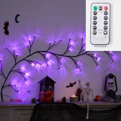 Halloween Rattan LED Tree Lights - Artificial Vines & Decorative Lighting