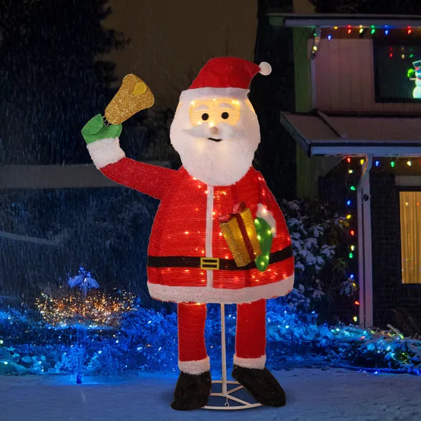 6FT Lighted Santa Claus Decoration with 200 Warm White LEDs