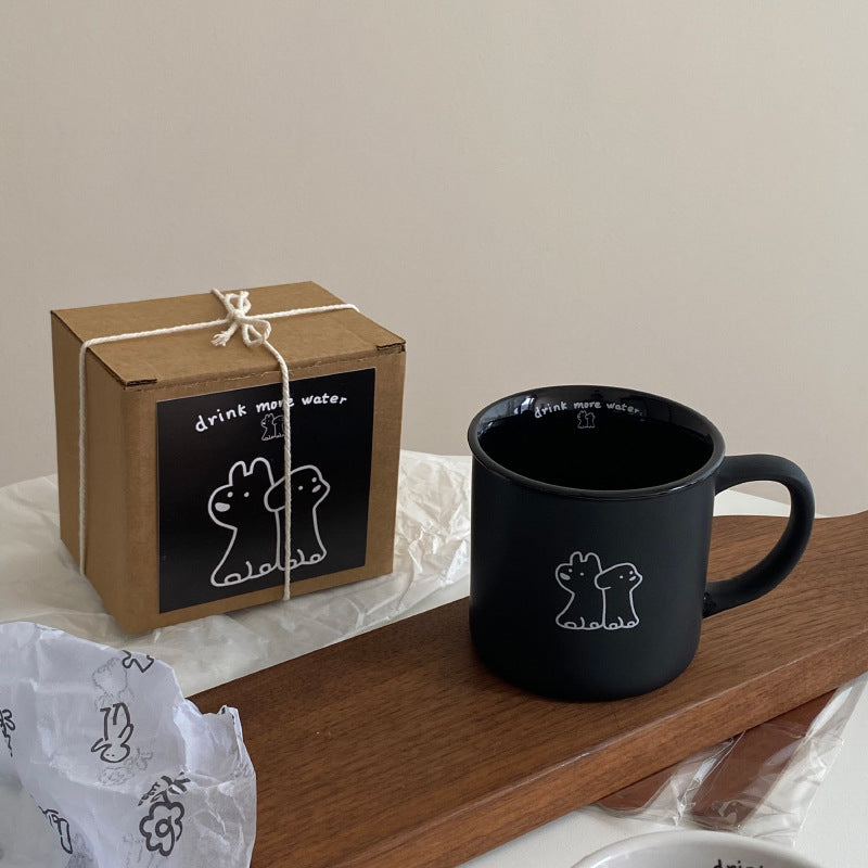 Cute Puppy Mug Set - Small Ceramic Water Cups for Coffee or Tea