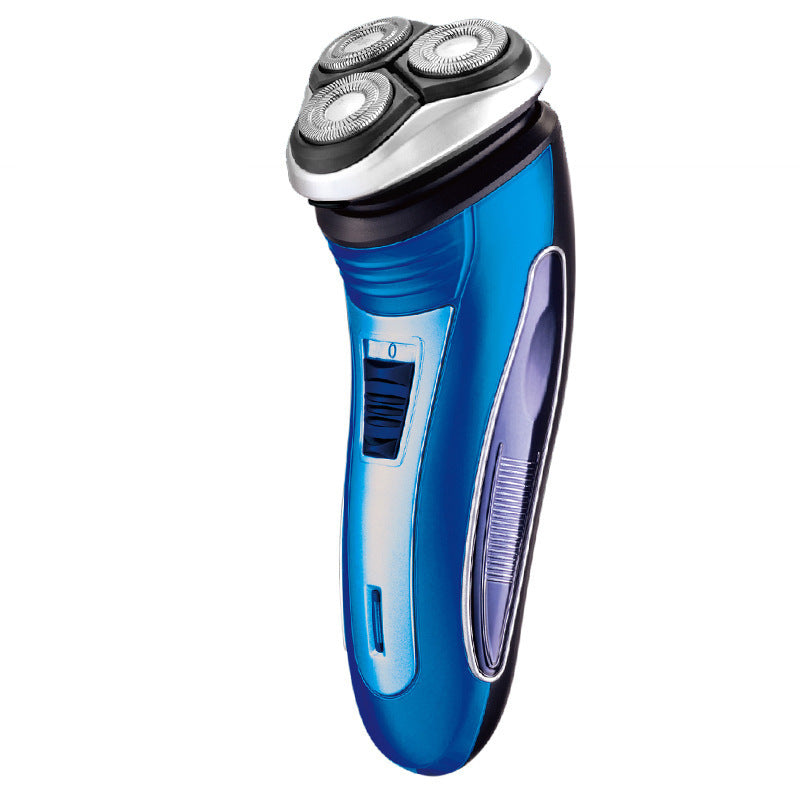 Men's Rechargeable 3-Blade Electric Shaver with Trimmer - Waterproof, Compact