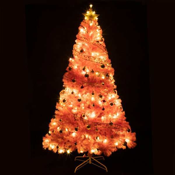 6ft Pink PVC Christmas Tree - Lush Holiday Decoration