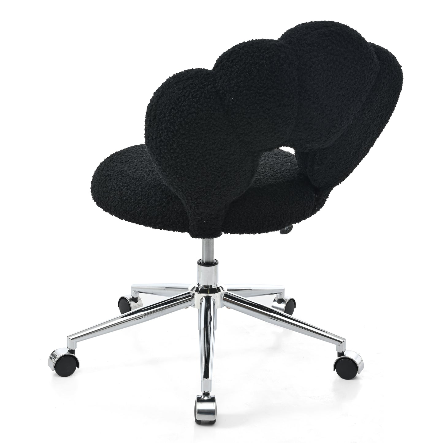 Adjustable Black Chair with 360-Degree Rotation & Foam Cushion
